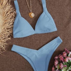 Shein (OneOne Dupe) Ribbed Triangle Bikini Set